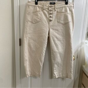 Torrid Crop Wide Leg Classic Denim High-Rise Jean cream white size 16